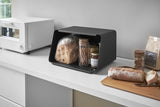 Bread Box with Cutting Board Lid - Steel + Wood-Bread Box-Parc Decor