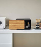 Bread Box with Cutting Board Lid - Steel + Wood-Bread Box-Parc Decor