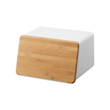 Bread Box with Cutting Board Lid - Steel + Wood-Bread Box-Parc Decor
