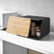 Bread Box with Cutting Board Lid - Steel + Wood-Bread Box-Parc Decor