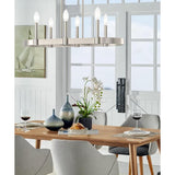 Brene 28"W 6-light Linear Farmhouse Chandelier by Kichler Brushed Nickel Finish