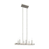 Brene 28"W 6-light Linear Farmhouse Chandelier by Kichler Brushed Nickel Finish