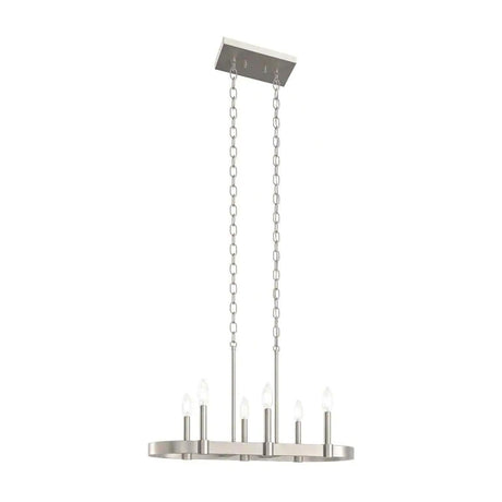 Brene 28"W 6-light Linear Farmhouse Chandelier by Kichler Brushed Nickel Finish