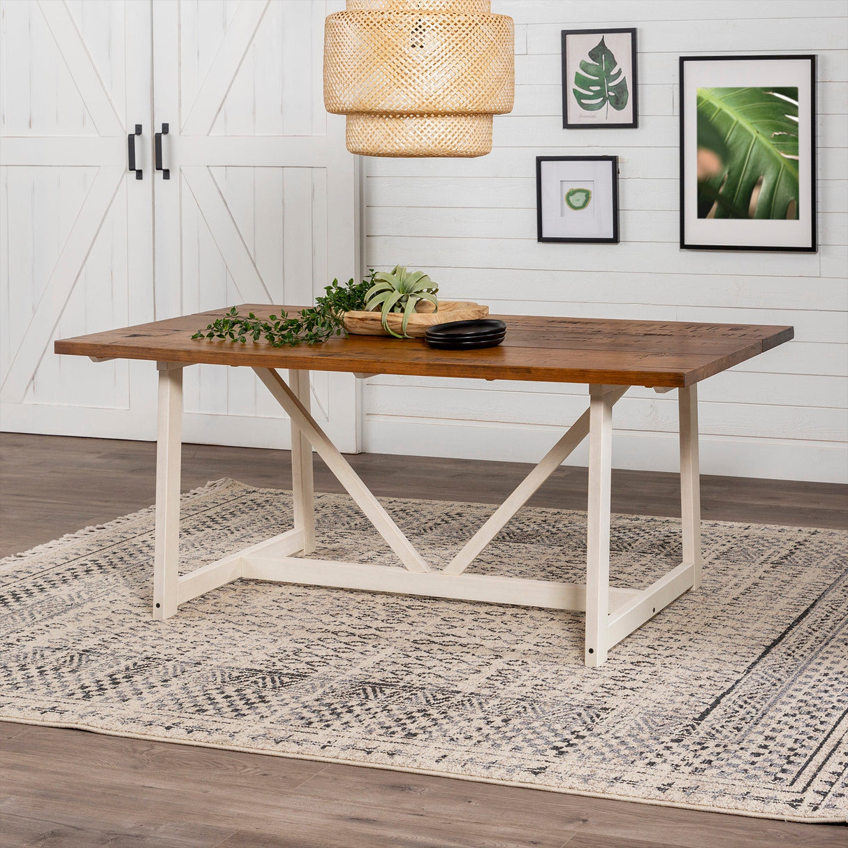 Brennan Solid Wood Trestle Dining Table-Dining / Kitchen-Parc Decor