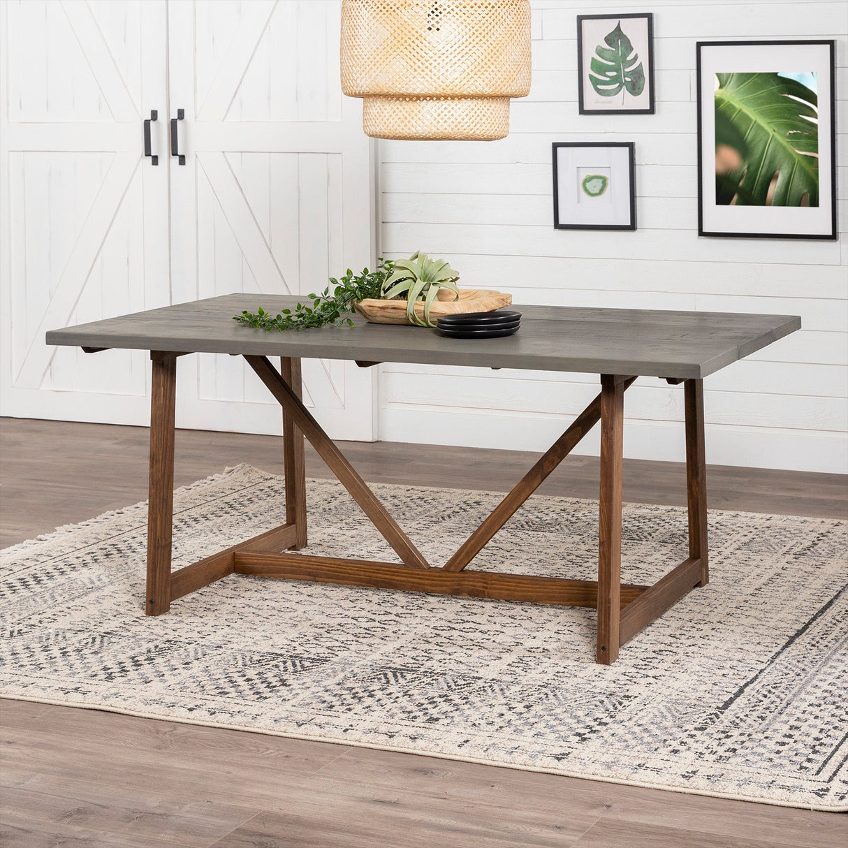 Brennan Solid Wood Trestle Dining Table-Dining / Kitchen-Parc Decor