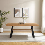 Brickell Modern Industrial Bridge-Leg Dining Table & Desk-Dining / Kitchen-Parc Decor