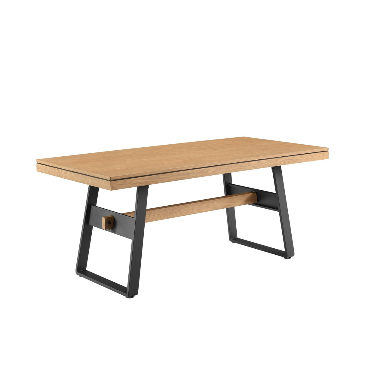 Brickell Modern Industrial Bridge-Leg Dining Table & Desk-Dining / Kitchen-Parc Decor
