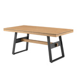 Brickell Modern Industrial Bridge-Leg Dining Table & Desk-Dining / Kitchen-Parc Decor