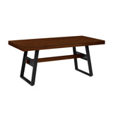 Brickell Modern Industrial Bridge-Leg Dining Table & Desk-Dining / Kitchen-Parc Decor