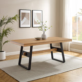 Brickell Modern Industrial Bridge-Leg Dining Table & Desk-Dining / Kitchen-Parc Decor