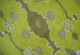 Bright Green and Ivory Hand knotted Oriental Oushak 9x12 wool Area Rug