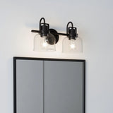Brighton 2-Light Dark Bronze Dimmable Bathroom Vanity Light