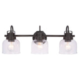 Brighton 3-Light Dark Bronze Dimmable Bathroom Vanity Light