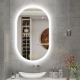 BrightView Oval Frameless LED Anti-Fog Dimmable Bathroom Vanity Mirror