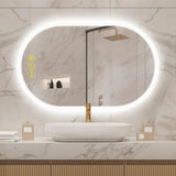 BrightView Oval Frameless LED Anti-Fog Dimmable Bathroom Vanity Mirror