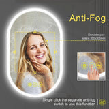 BrightView Oval Frameless LED Anti-Fog Dimmable Bathroom Vanity Mirror