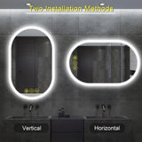 BrightView Oval Frameless LED Anti-Fog Dimmable Bathroom Vanity Mirror