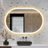 BrightView Oval Frameless LED Anti-Fog Dimmable Bathroom Vanity Mirror-镜子-Parc Decor