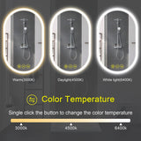 BrightView Oval Frameless LED Anti-Fog Dimmable Bathroom Vanity Mirror-镜子-Parc Decor