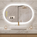 BrightView Oval Frameless LED Anti-Fog Dimmable Bathroom Vanity Mirror-镜子-Parc Decor