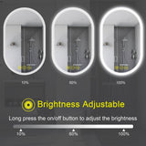 BrightView Oval Frameless LED Anti-Fog Dimmable Bathroom Vanity Mirror-镜子-Parc Decor