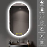 BrightView Oval Frameless LED Anti-Fog Dimmable Bathroom Vanity Mirror-镜子-Parc Decor