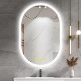 BrightView Oval Frameless LED Anti-Fog Dimmable Bathroom Vanity Mirror-镜子-Parc Decor