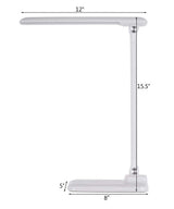 Brilli 15"H Bright-Clean Antimicrobial LED Desk Lamp Matte White Finish with Wireless Charging