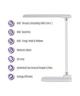 Brilli 15"H Bright-Clean Antimicrobial LED Desk Lamp Matte White Finish with Wireless Charging