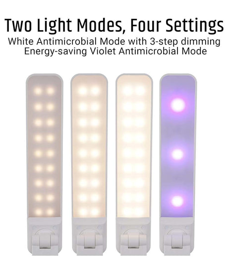 Brilli 15"H Bright-Clean Antimicrobial LED Desk Lamp Matte White Finish with Wireless Charging