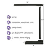 Brilli 15"H LED Desk Lamp (Set of 2) Matte Black Finish with Wireless Charging