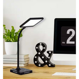 Brilli 21"H Charge Up Circadian LED Desk Lamp Black Finish with Touch Switch, Night Light on Base