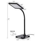 Brilli 21"H Charge Up Circadian LED Desk Lamp Black Finish with Touch Switch, Night Light on Base