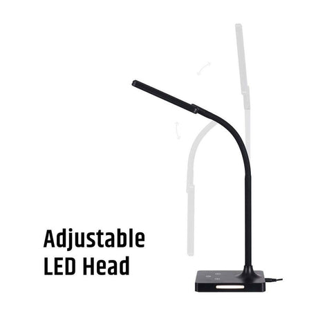 Brilli 21"H Charge Up Circadian LED Desk Lamp Black Finish with Touch Switch, Night Light on Base