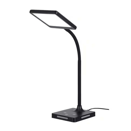 Brilli 21"H Charge Up Circadian LED Desk Lamp Black Finish with Touch Switch, Night Light on Base