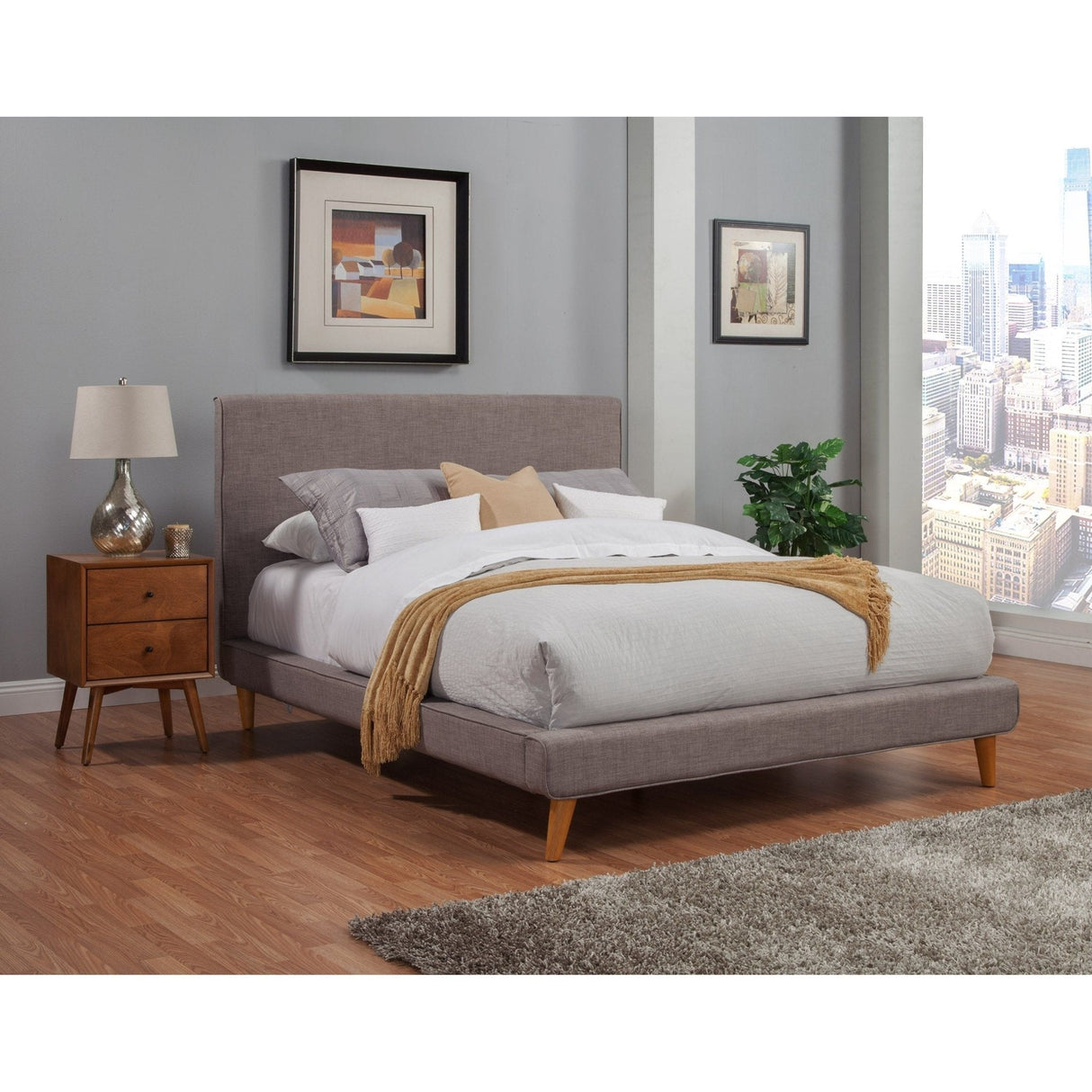 Britney Bed, Dark Grey-Beds-Parc Decor