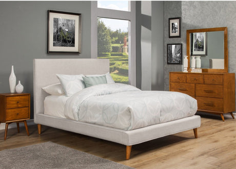 Britney Bed, Light Grey Linen-Beds-Parc Decor