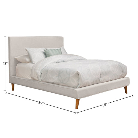 Britney Bed, Light Grey Linen-Beds-Parc Decor
