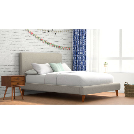 Britney Bed, Light Grey Linen-Beds-Parc Decor