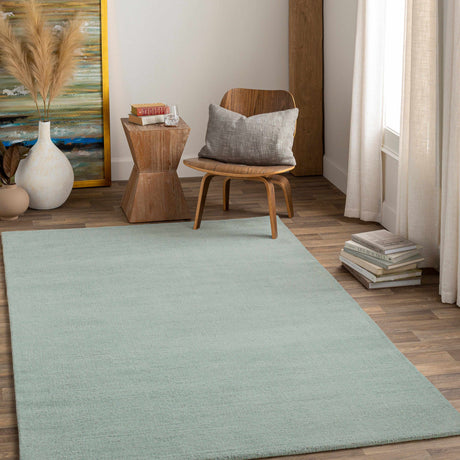 Brockton Solid Dusty Sage Wool Rug-Rugs-Parc Decor