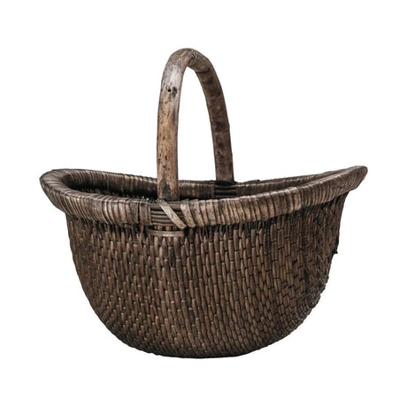 Brodi Decorative Hand-Woven Wicker Basket – Vintage Reproduction, Antique Finish-Baskets-Parc Decor
