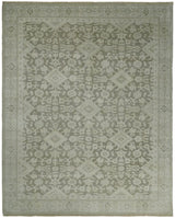Brown and Beige Hand Knotted Wool Low Pile Vintage Area Rug