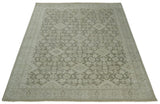 Brown and Beige Hand Knotted Wool Low Pile Vintage Area Rug