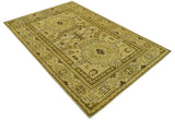 Brown And Beige Modern Traditional Design 5x8 Hand Knotted Wool Area Rug