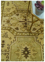 Brown And Beige Modern Traditional Design 5x8 Hand Knotted Wool Area Rug