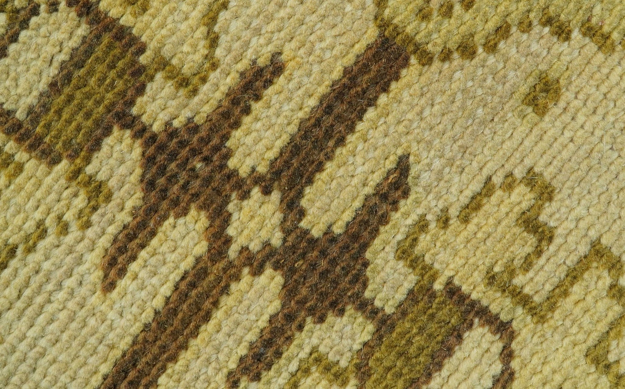 Brown And Beige Modern Traditional Design 5x8 Hand Knotted Wool Area Rug
