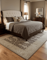 Brown And Beige Traditional Oushak Hand knotted Wool Area Rug
