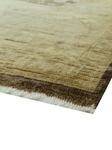 Brown And Beige Traditional Oushak Hand knotted Wool Area Rug