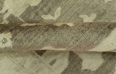 Brown And Beige Traditional Oushak Hand knotted Wool Area Rug