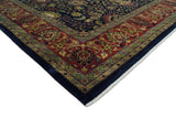 Brown and Black Traditional Style Hand Knotted Wool Area Rug